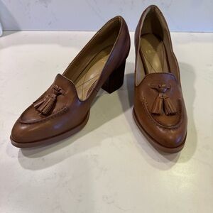 Isola Tan brown Tassel block heel Loafers